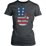 USA Flag Big Peace Sign | Womens Shirt