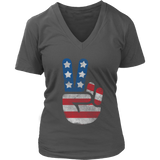 USA Flag Big Peace Sign | Womens Shirt