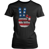 USA Flag Big Peace Sign | Womens Shirt